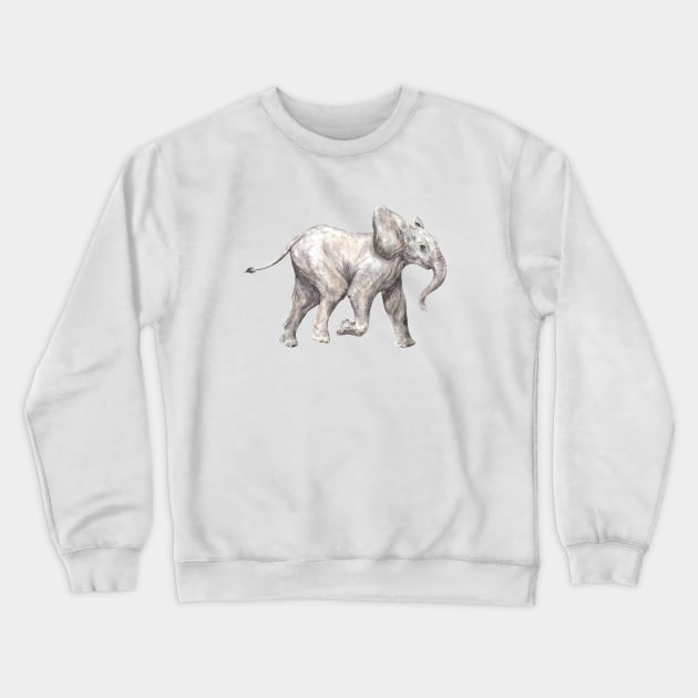 Baby Elephant Crewneck Sweatshirt by wanderinglaur